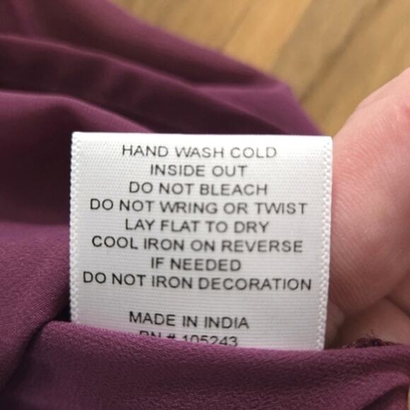 Bobeau Women’s Plum Blouse Size Large Mother Of Bride Plumcore Soft Glam Event - Picture 7 of 8